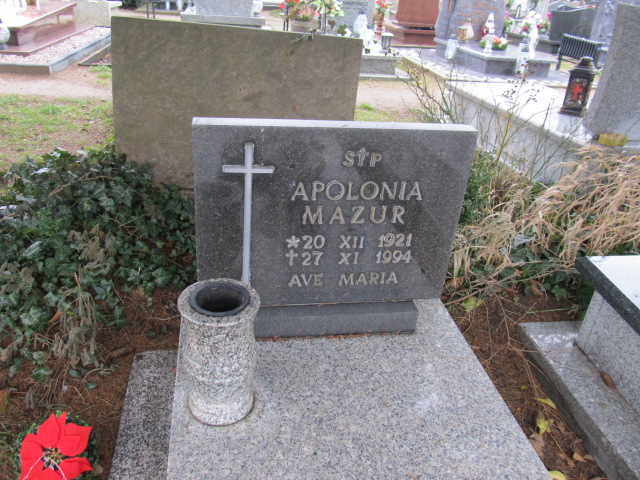 Apolonia Mazur 1921 Świdwin - Grobonet - Wyszukiwarka osób pochowanych